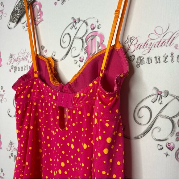 Victoria secret babydoll sexy little things 2000s vintage pink orange polkadot - Picture 12 of 12